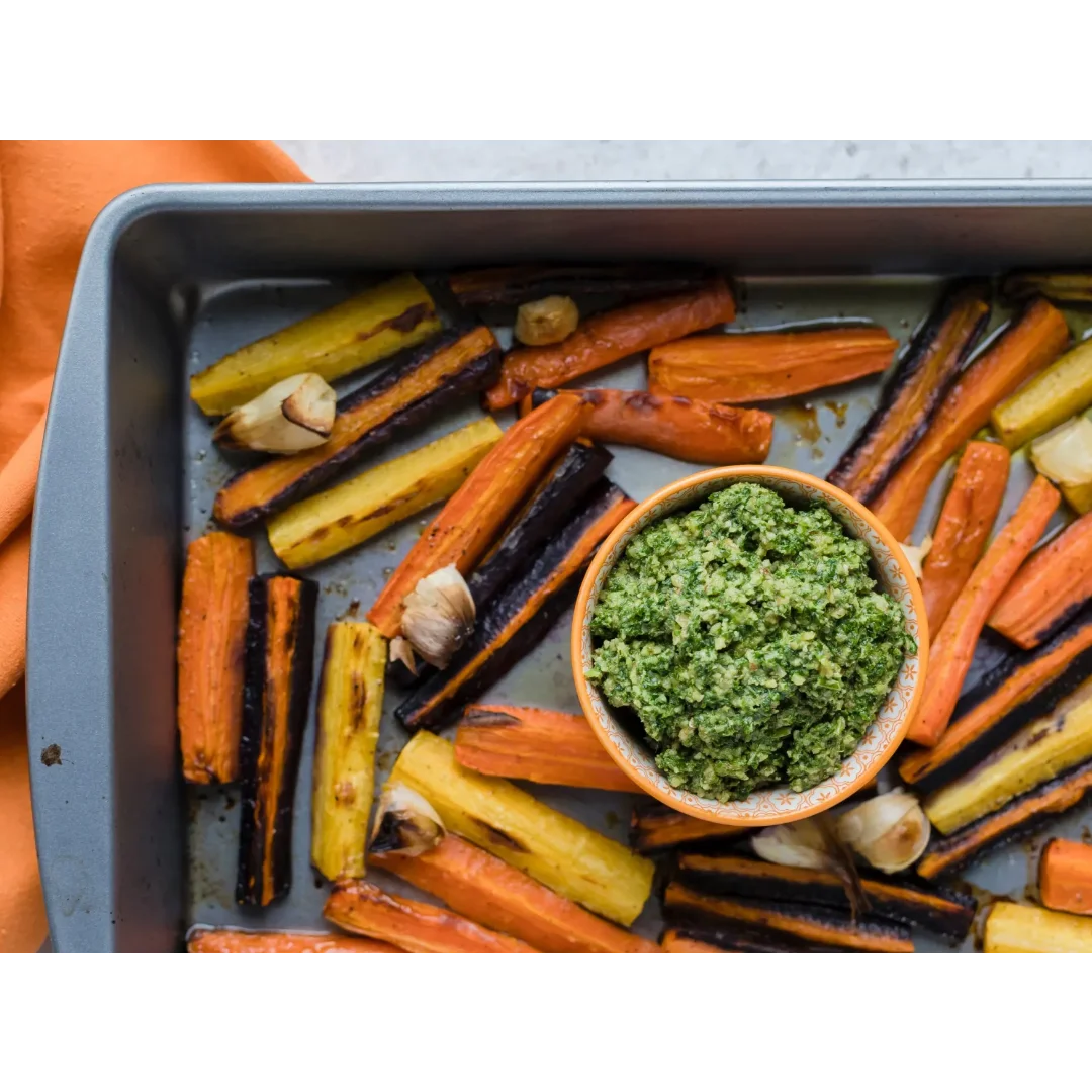 Carrot Top Pesto - Cooking with SimuLinen