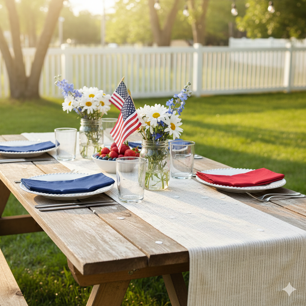 Sparkle & Style: Dazzling Red, White, and Blue Table Ideas for Your Fourth of July Celebration