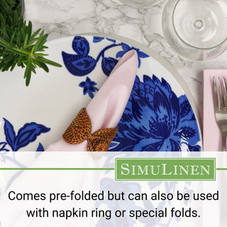 Comes pre-folded but can also be used with a napkin ring or special folds.