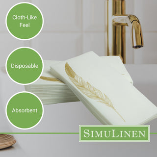 Bullet point image for SimuLinen guest towels: Cloth-like feel, disposable, and absorbent.