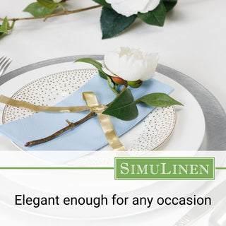 Comes pre-folded but can also be used with a napkin ring or special folds.