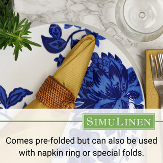 Comes pre-folded but can also be used with a napkin ring or special folds.
