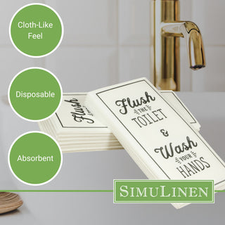 Bullet point image for SimuLinen guest towels: Cloth-like feel, disposable, and absorbent.