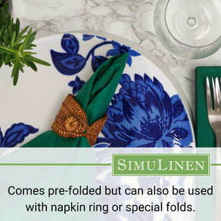Comes pre-folded but can also be used with a napkin ring or special folds.