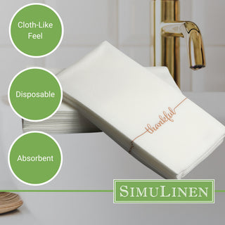 Bullet point image for SimuLinen guest towels: Cloth-like feel, disposable, and absorbent.