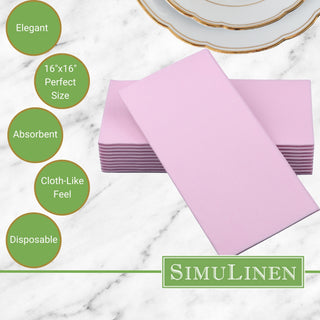 Signature Color Disposable Dinner Napkin Bullet Points. Elegant. 16"x16" - Perfect size. Absorbent. Cloth-Like feel. Disposable.