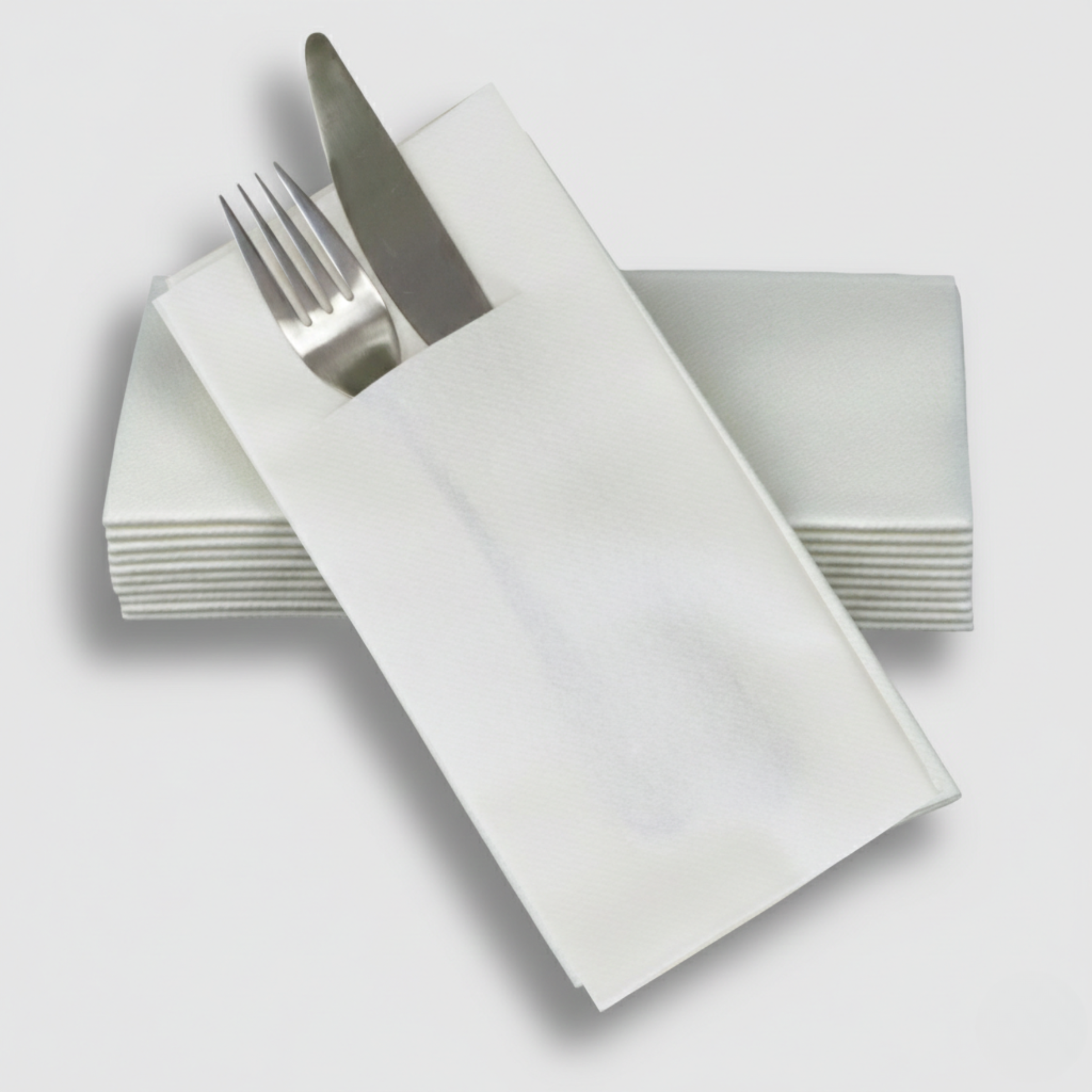 White pocket SimuLinen dinner napkin