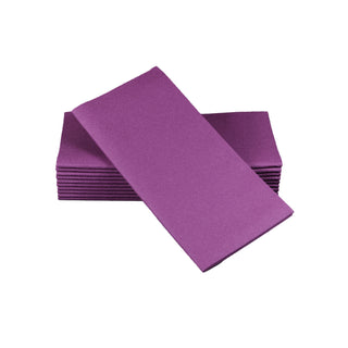 SimuLinen Amethyst Purple disposable dinner napkins on a white background.