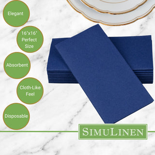 Signature Color Disposable Dinner Napkin Bullet Points. Elegant. 16"x16" - Perfect size. Absorbent. Cloth-Like feel. Disposable.