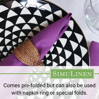 Comes pre-folded but can also be used with a napkin ring or special folds.