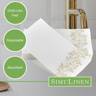 Bullet point image for SimuLinen guest towels: Cloth-like feel, disposable, and absorbent.