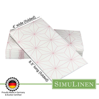 Proudly Made in Germany and Kosher Certified. Folded guest towel dimensions: 8.5" long by 4" wide.