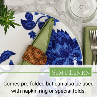 Comes pre-folded but can also be used with a napkin ring or special folds.