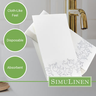 Bullet point image for SimuLinen guest towels: Cloth-like feel, disposable, and absorbent.