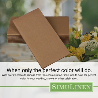 When only the perfect color will do. With over 20 colors to choose from. You can count on SimuLinen to have the perfect color for your wedding, shower, or other celebration.
