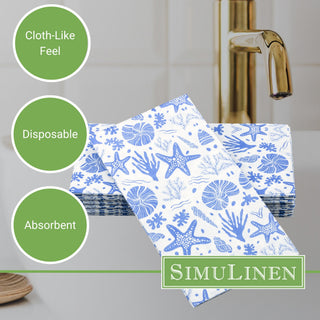 Bullet point image for SimuLinen guest towels: Cloth-like feel, disposable, and absorbent.