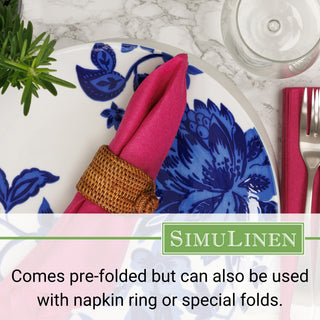 Comes pre-folded but can also be used with a napkin ring or special folds.