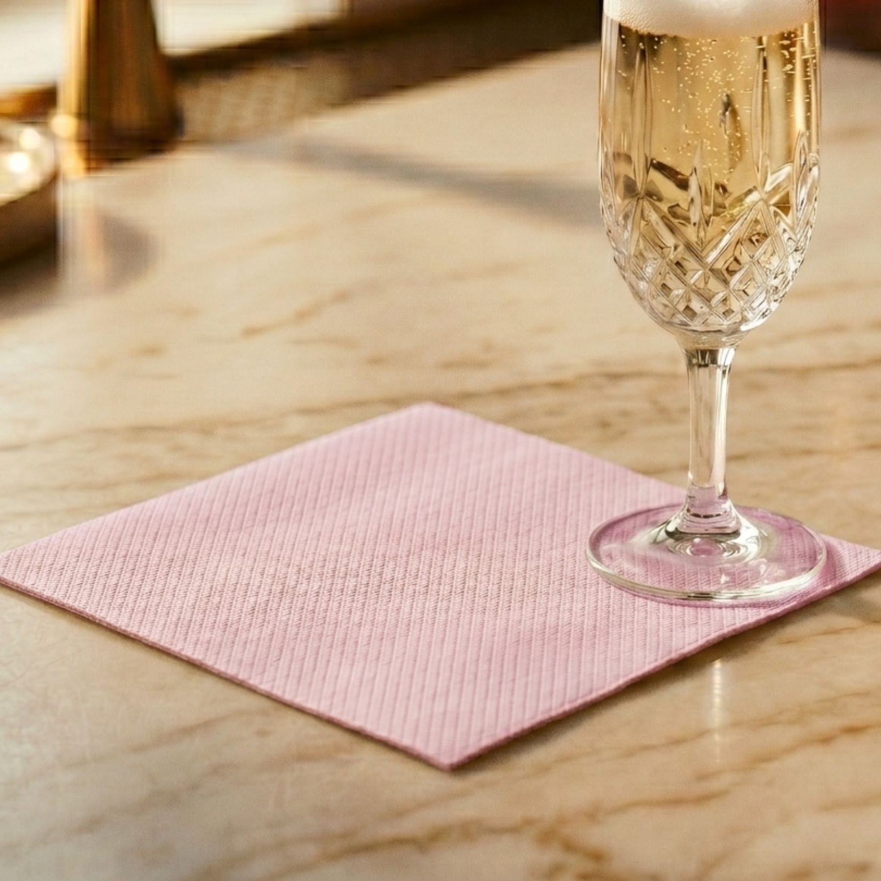 ANTIQUE PINK/DUSTY ROSE Disposable Cocktail Napkins — Cloth-Like Airlaid 10x10"