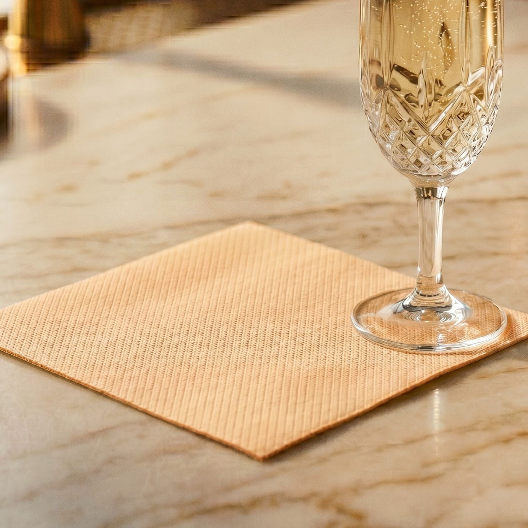 ORANGE APRICOT Disposable Cocktail Napkins — Cloth-Like Airlaid 10x10"