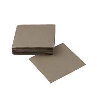 SimuLinen beige grey beverage napkins.