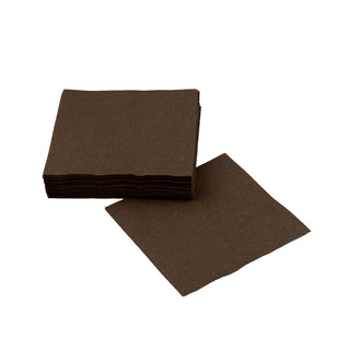 SimuLinen chocolate brown disposable beverage napkins.