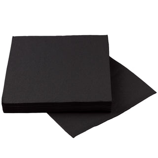 SimuLinen Solid Black ClassicPoint disposable dinner napkins.