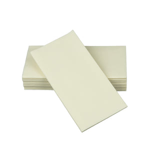 SimuLinen Champagne luxury paper dinner napkins on a white background.
