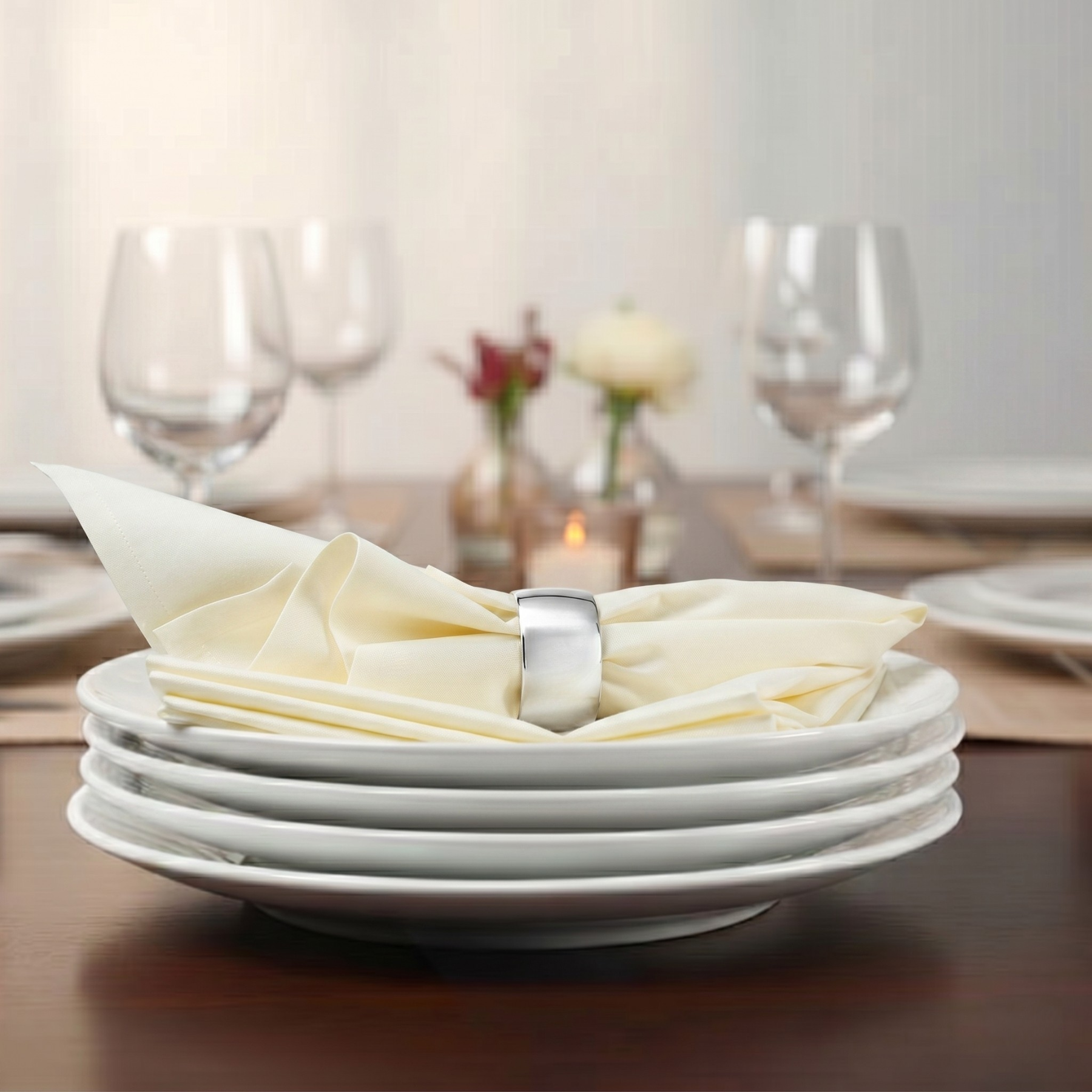 CHAMPAGNE IVORY Disposable Dinner Napkins — Flat, Unfolded Airlaid 16x16" 500ct Bulk
