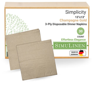 13"x13" SimuLinen Simplicity Collection - Champagne Gold - Pack of 30