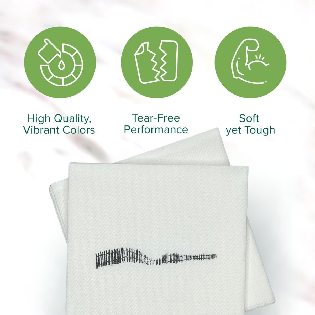 Bulk Disposable Cocktail Napkins — OLD-COUNTRY FENCE Print, Cloth-Like Airlaid, 1,000ct
