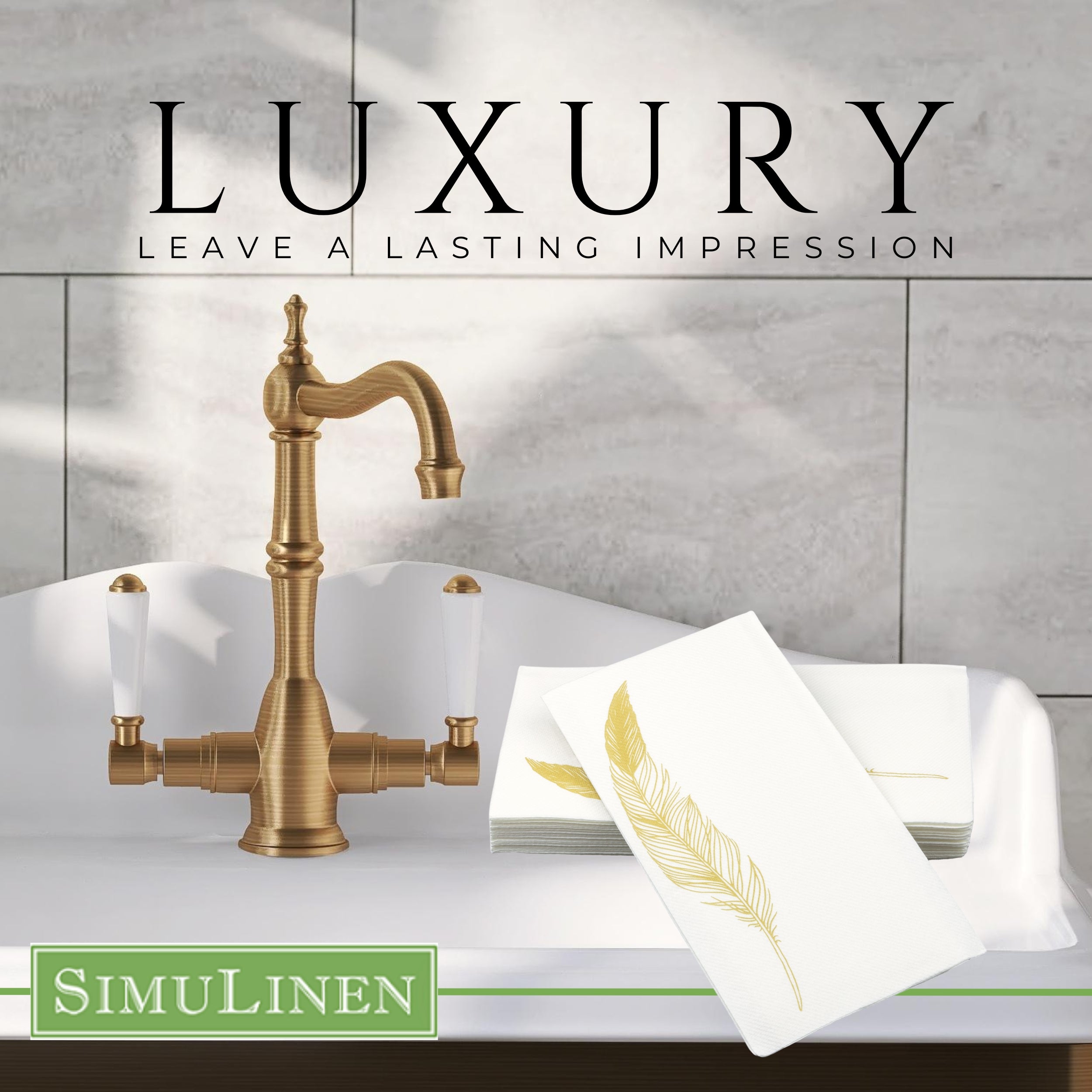 Gold Feather - Cloth Like Guest Towel 12x17" / Sample Pack **Final Sale**