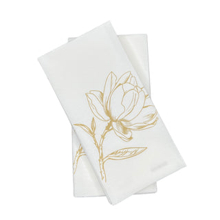 12"x17" SimuLinen Signature Gold Magnolia Guest Towel