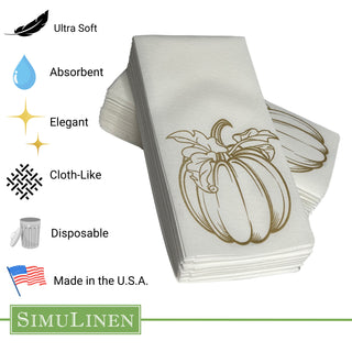 12"x17" SimuLinen Signature Gold Pumpkin Guest Towel