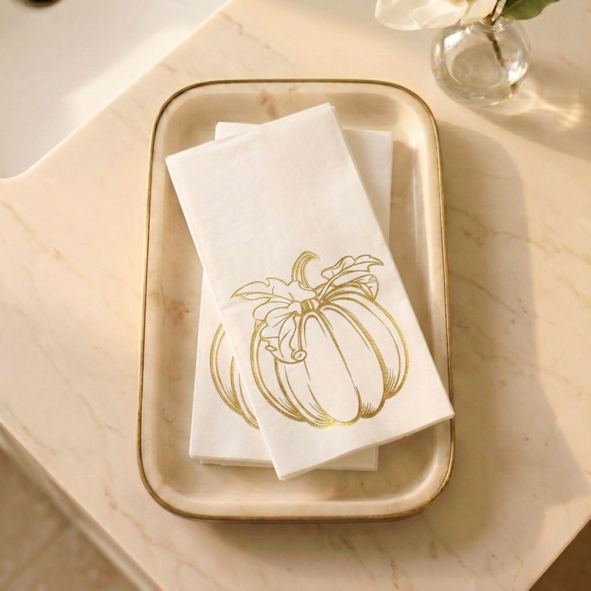 GOLD PUMPKIN Disposable Guest Towels — Cloth-Like Airlaid 12x17"