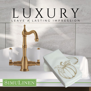 12"x17" SimuLinen Signature Gold Pumpkin Guest Towel