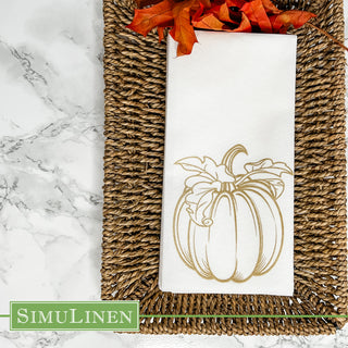 12"x17" SimuLinen Signature Gold Pumpkin Guest Towel
