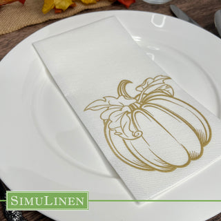 12"x17" SimuLinen Signature Gold Pumpkin Guest Towel