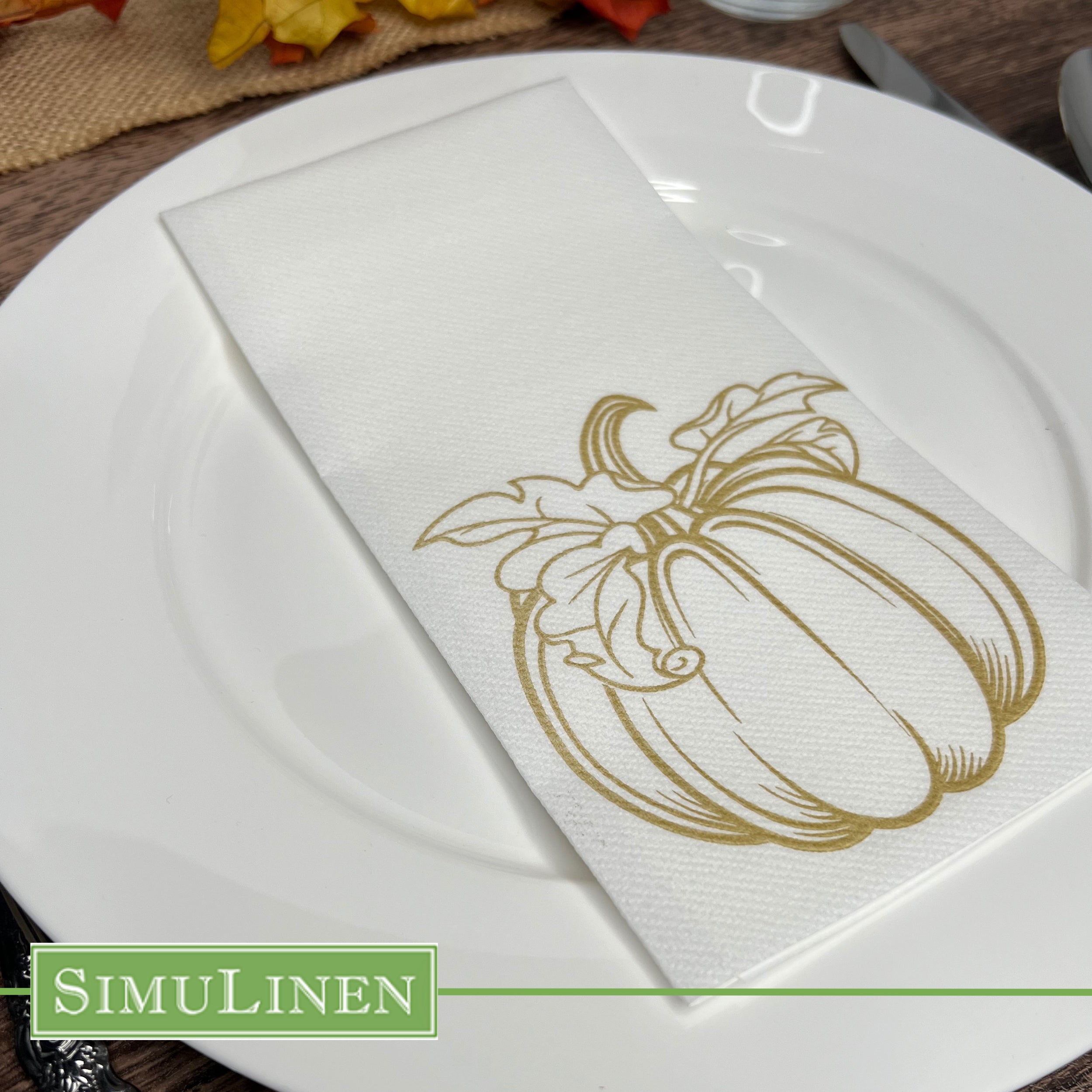 GOLD PUMPKIN Disposable Guest Towels — Cloth-Like Airlaid 12x17"