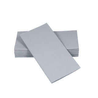 SimuLinen grey disposable luxury paper napkins.