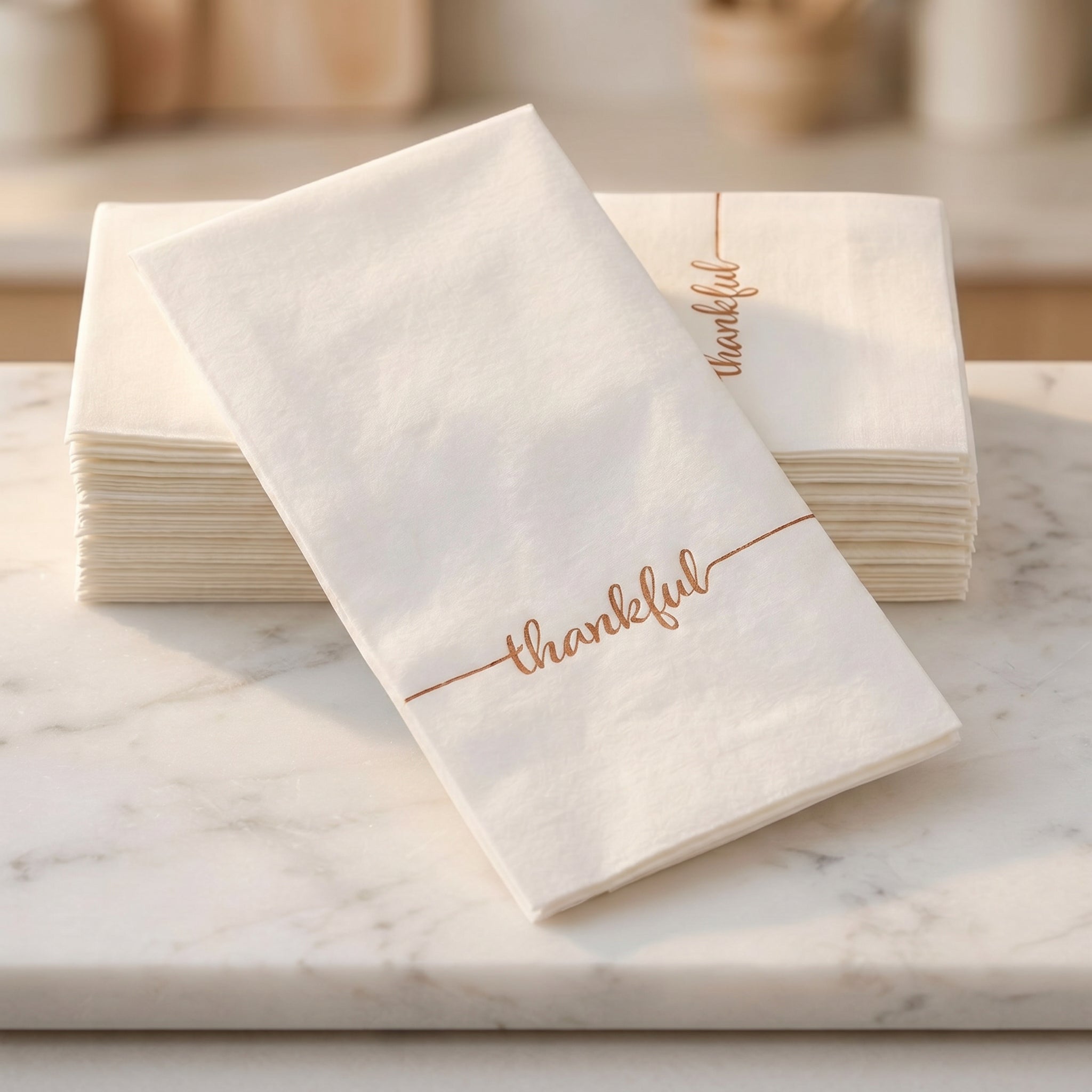 THANKFUL Disposable Guest Towels — Cloth-Like Airlaid 12x17"