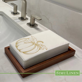 12"x17" SimuLinen Signature Gold Pumpkin Guest Towel