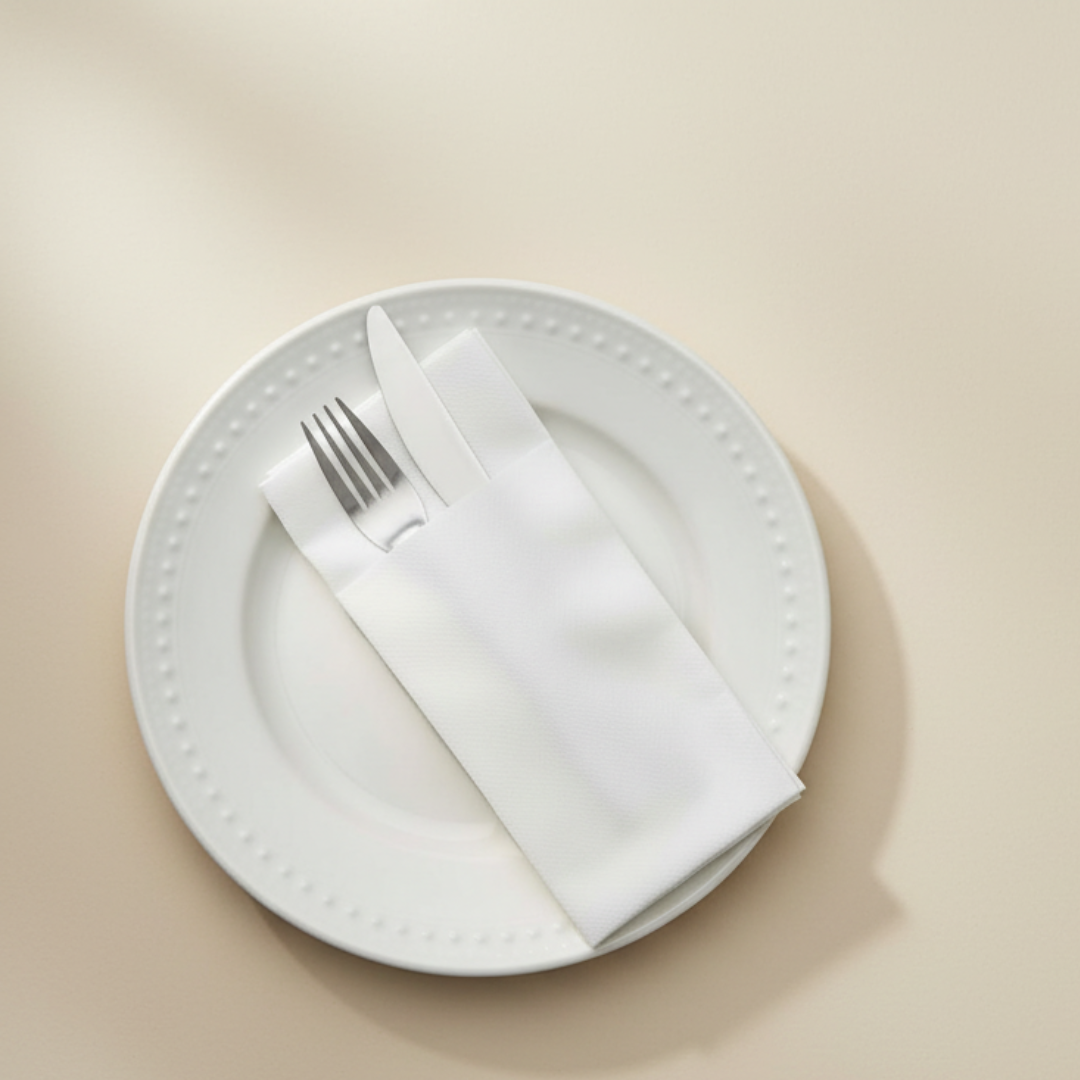The Curated Home Set — White Pocket Napkins & Cherry Blossom Bundle