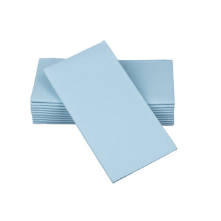 SimuLinen light blue signature luxury paper dinner napkins.