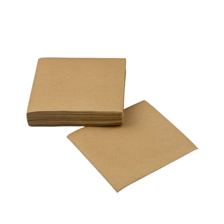 SimuLinen natural brown disposable beverage napkins.