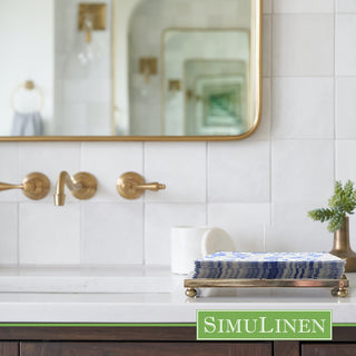 Image of blue nautical guest towels in a bathroom.