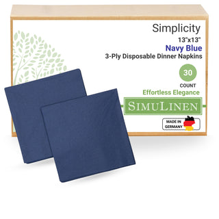 13"x13" SimuLinen Simplicity Collection - Dark Blue - Pack of 30