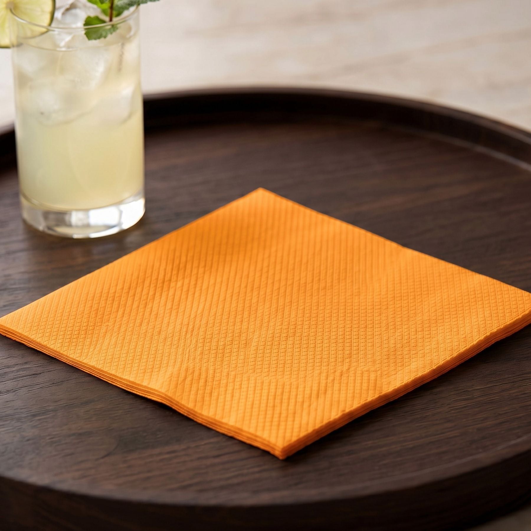 ORANGE CURRY Disposable Cocktail Napkins — Cloth-Like Airlaid 10x10"