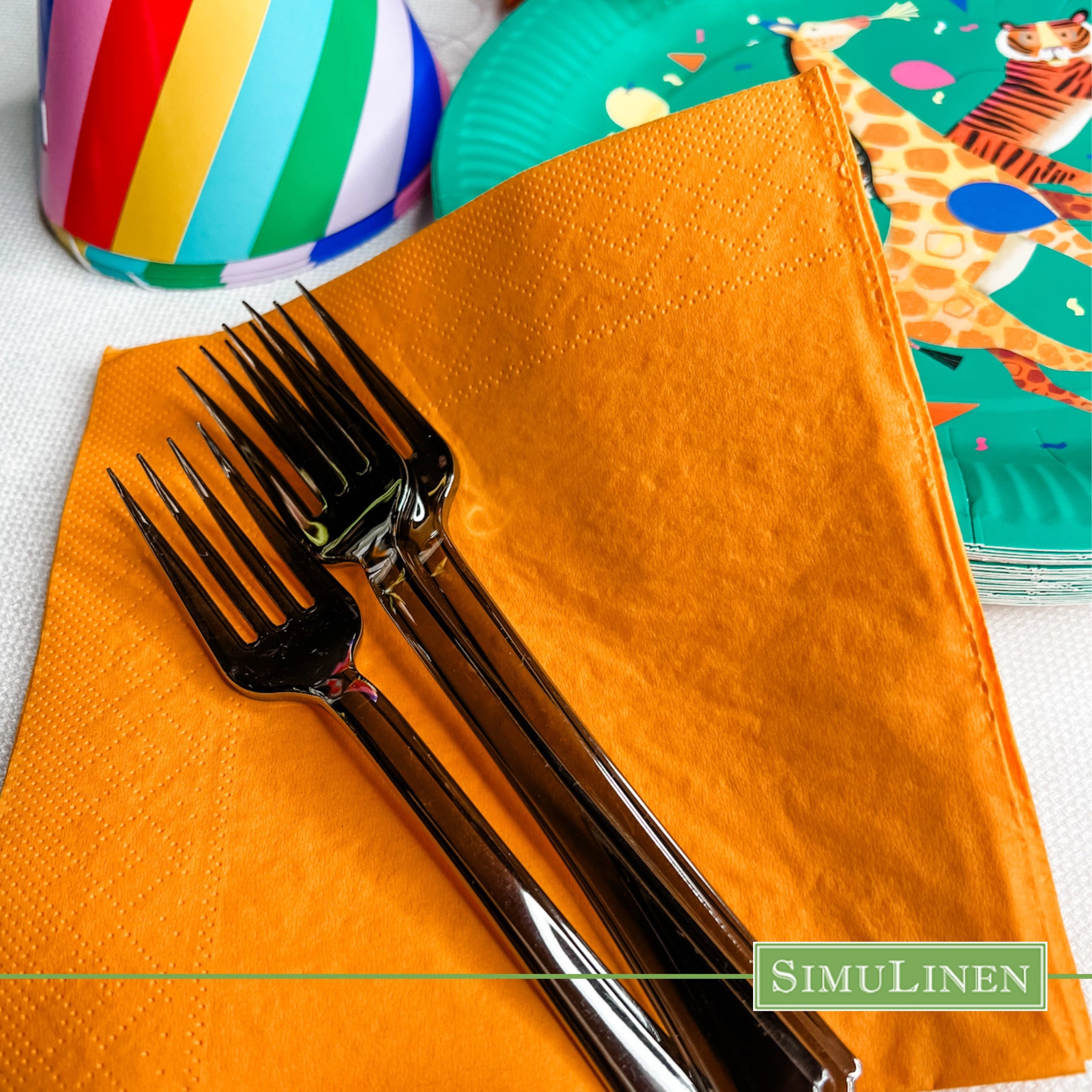 SUNSHINE ORANGE Simplicity Disposable Napkins — Premium 3-Ply 13x13"
