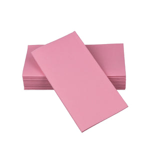 SimuLinen Bubblegum pink napkins on a white background. These napkins can be described as dark pink or blush pink.