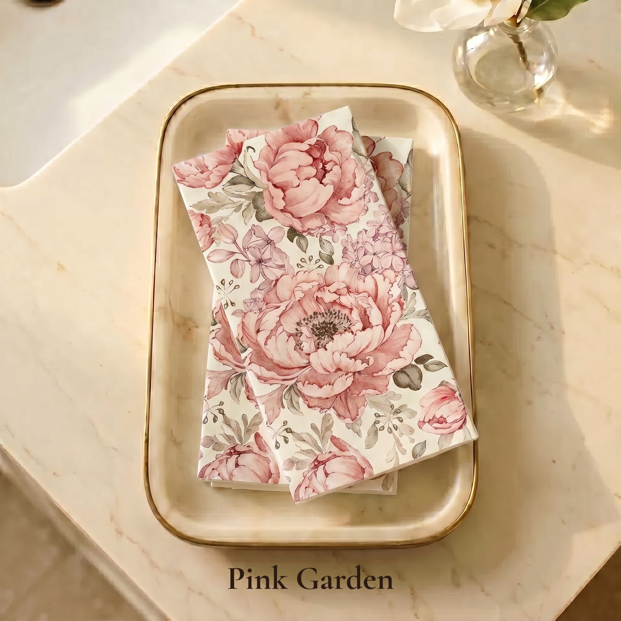 Pink Garden Guest Towel 25ct